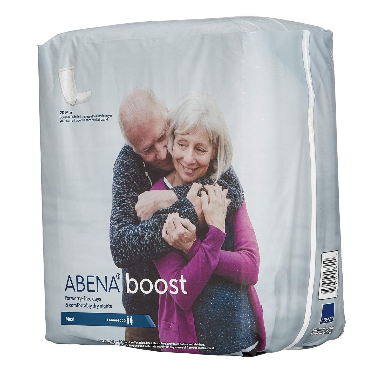 Abena BOOST Fluff Incontinence Pads - No Barrier/Flow-Through, (Sizes Normal To Extra Large) Extra Large, 20 Count