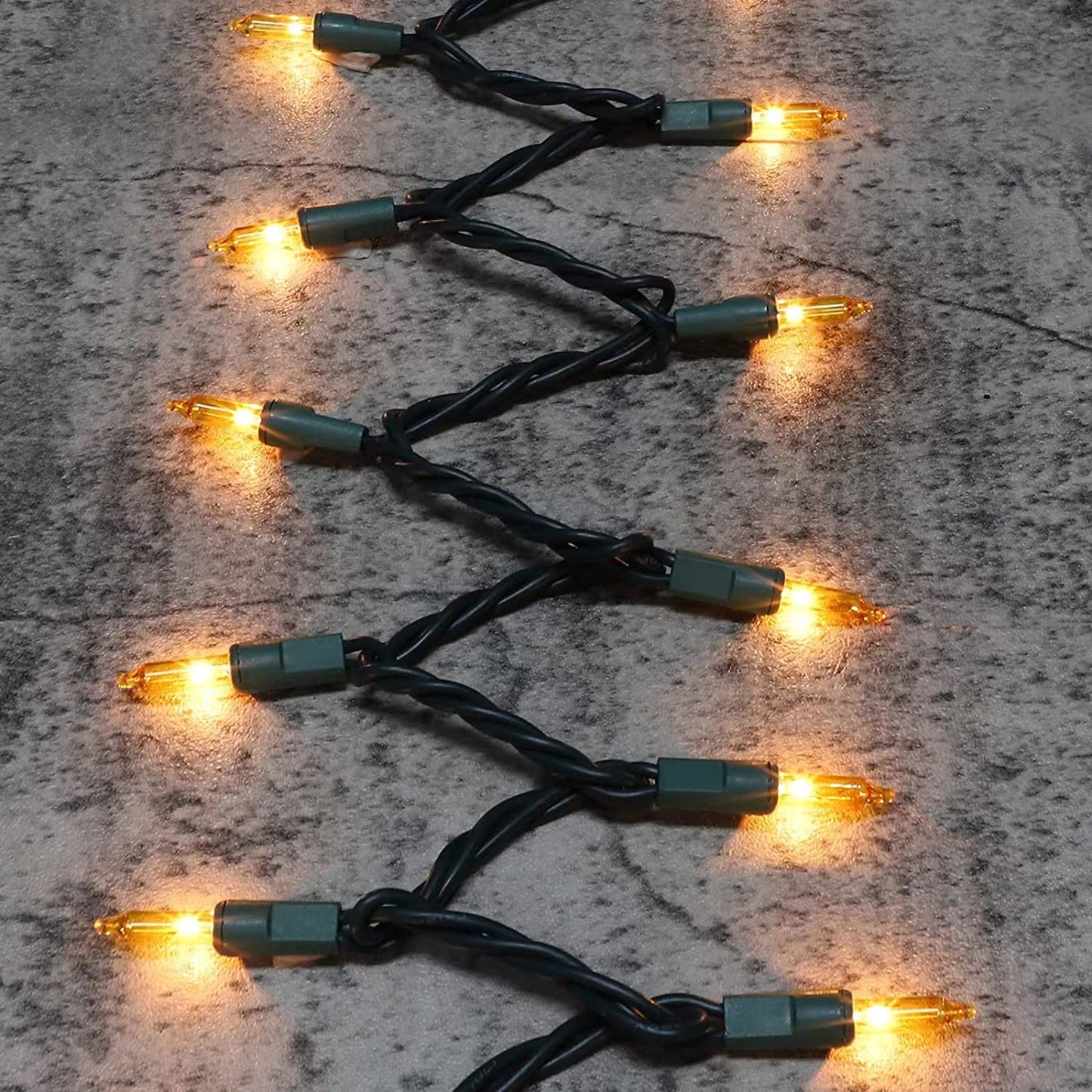 Glownova Green Wire  Yellow Incandescent Bulb 100 Mini String Lights For Indoor Christmas Tree Garland Birthday Wedding Party Festival Decoration