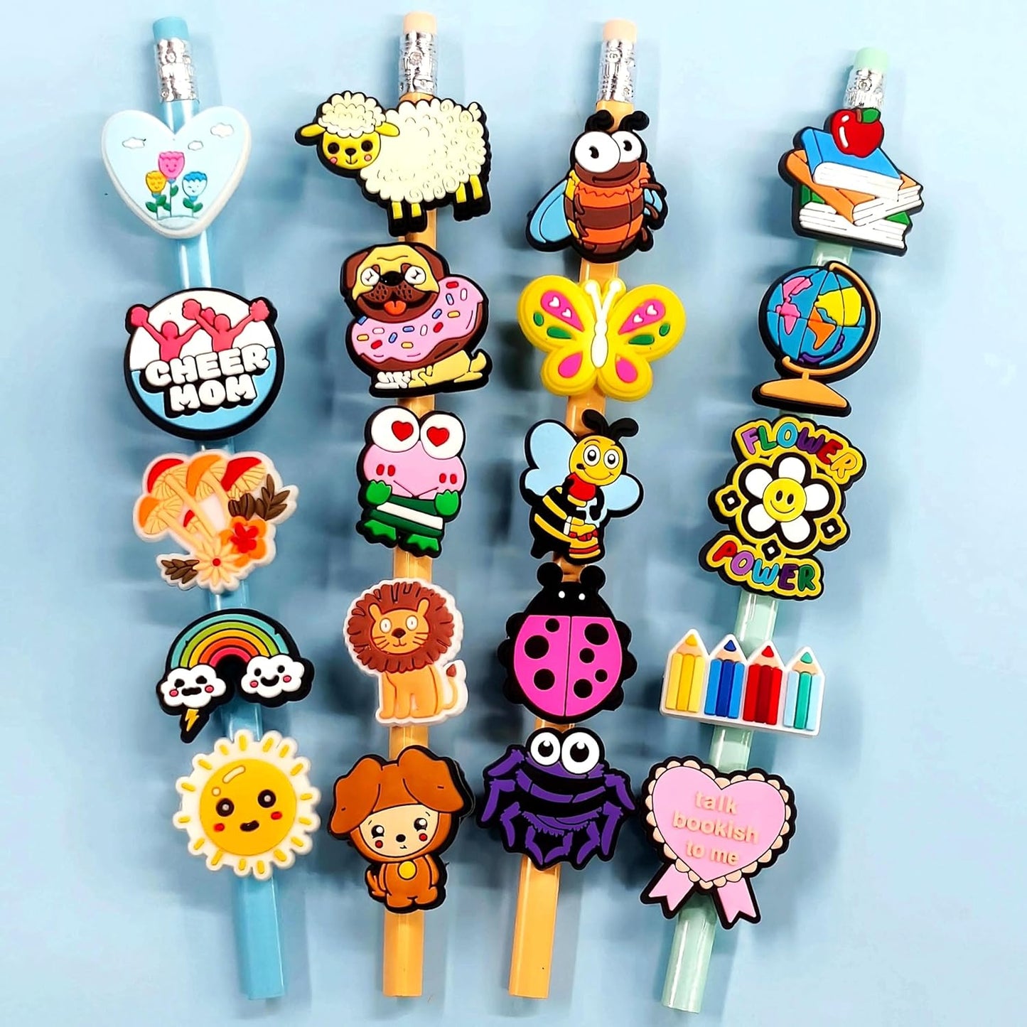 Wholesale 1000Pcs Random Pencil Topper Decoration,Mixed Tons of Different Themes,Lot Cute Pencil Charms Bulk for School Reward/Small Business