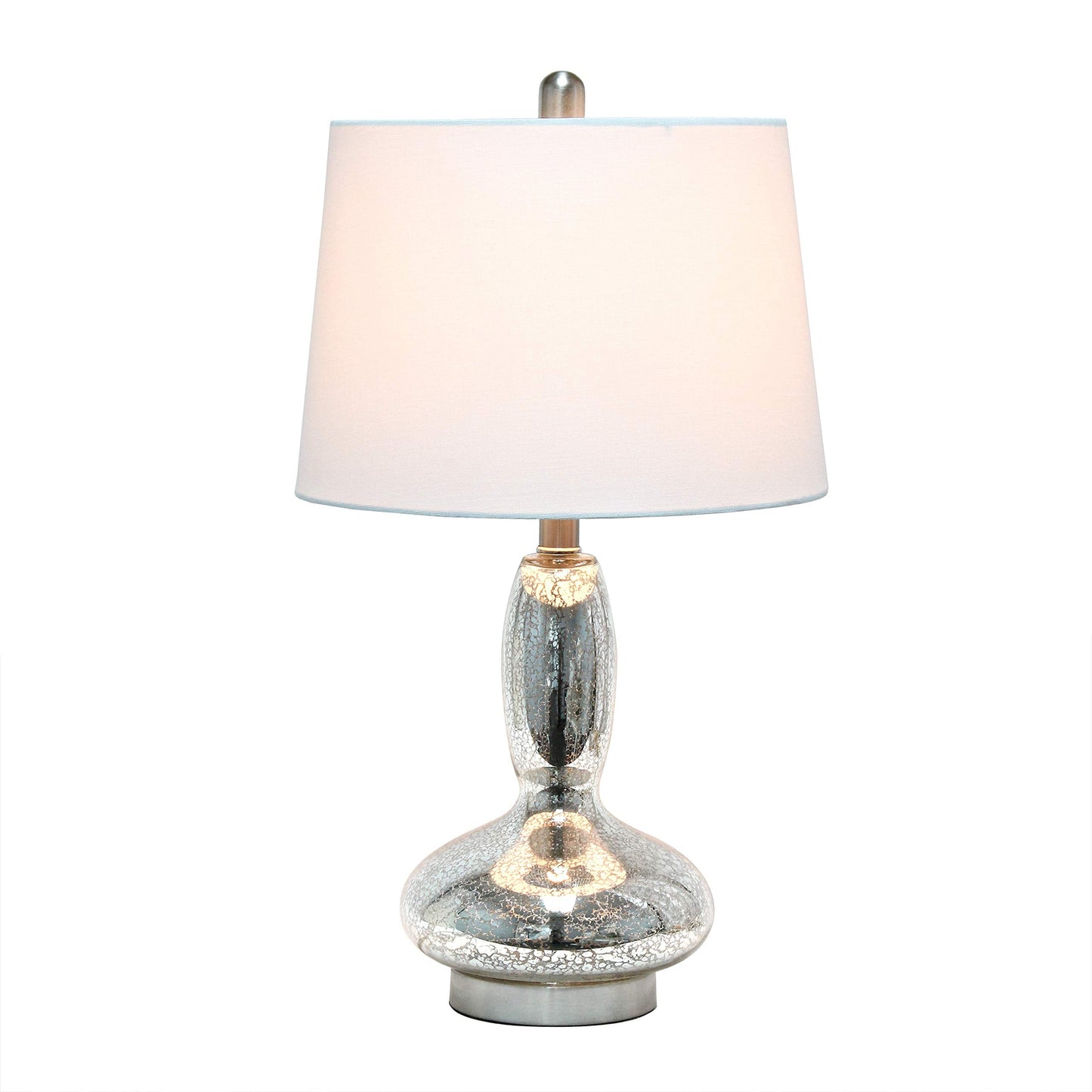 Elegant Designs LT3315-MUR Contemporary Glass Table Lamp, Mercury Finish