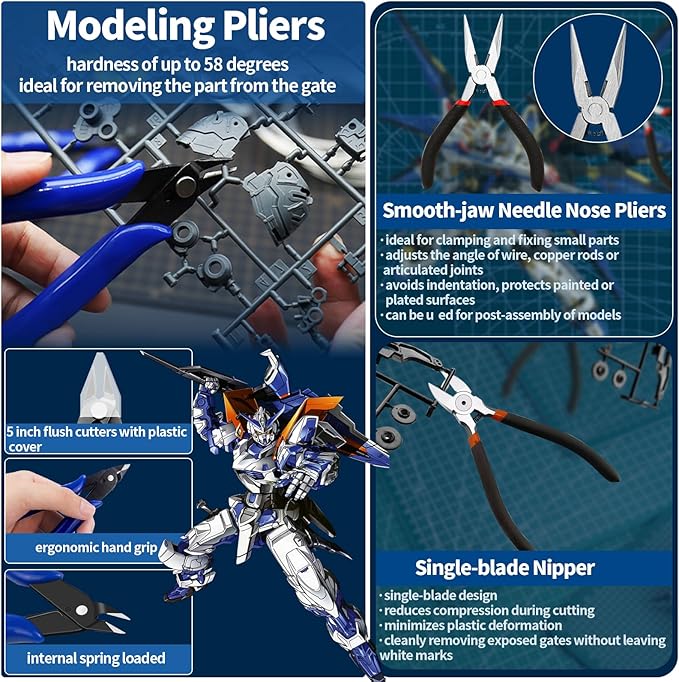 75Pcs Modeler Basic Tools Craft Set, Hobby Modeling Tools for Gundam Model Car Airplane Repairing & Fixing