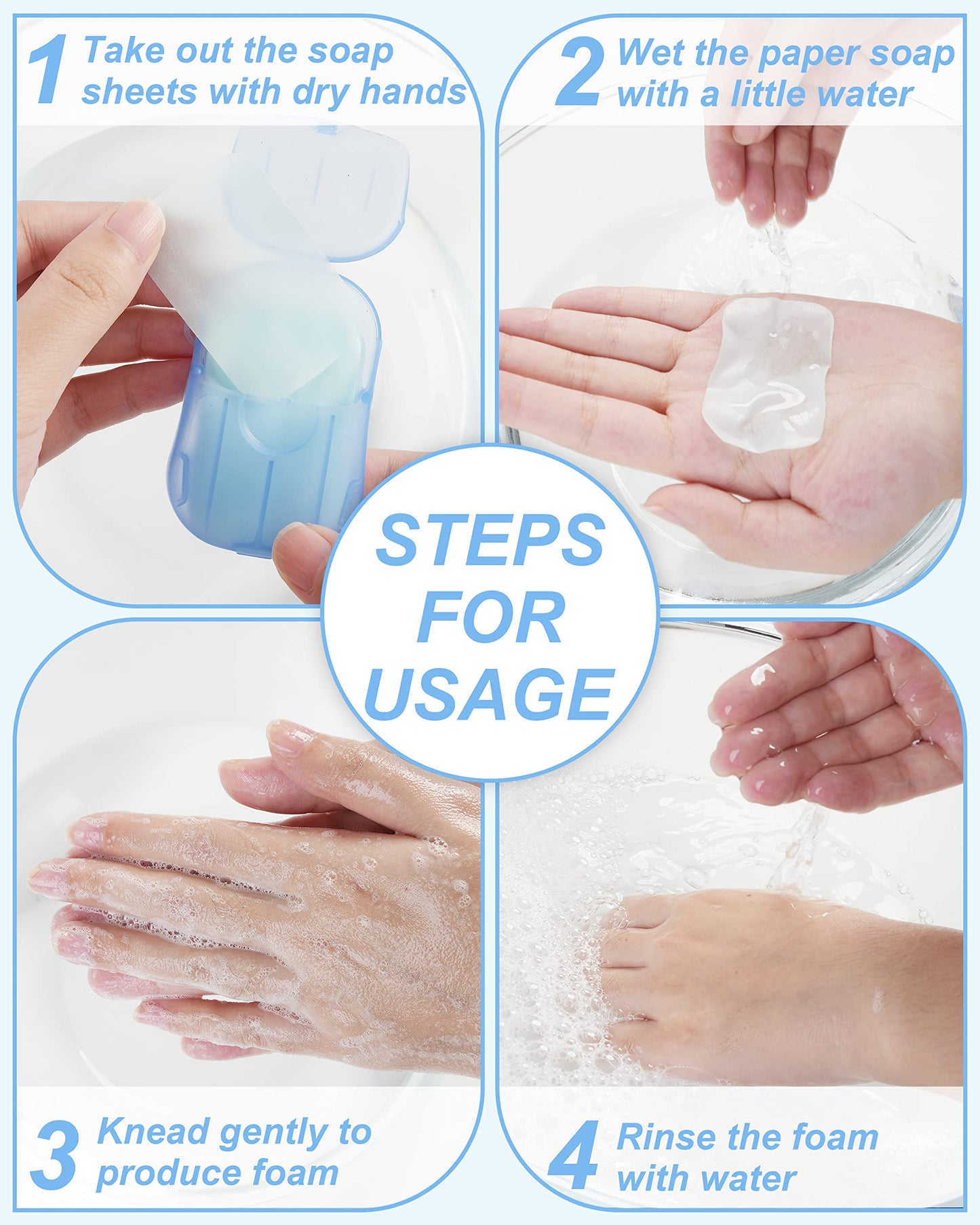 DF DUALFERV Paper Hand Soap Sheets for Traveling, 20 Pack (400 Sheets) Mini Portable Hand Soap Sheets, Scented Disposable Soap S