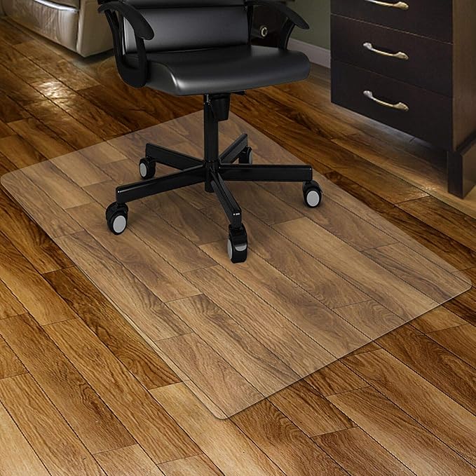 Kuyal Clear Chair mat for Hardwood Floor 30 x 48 inches Transparent Floor Mats Wood/Tile Protection Mat for Office & Home...