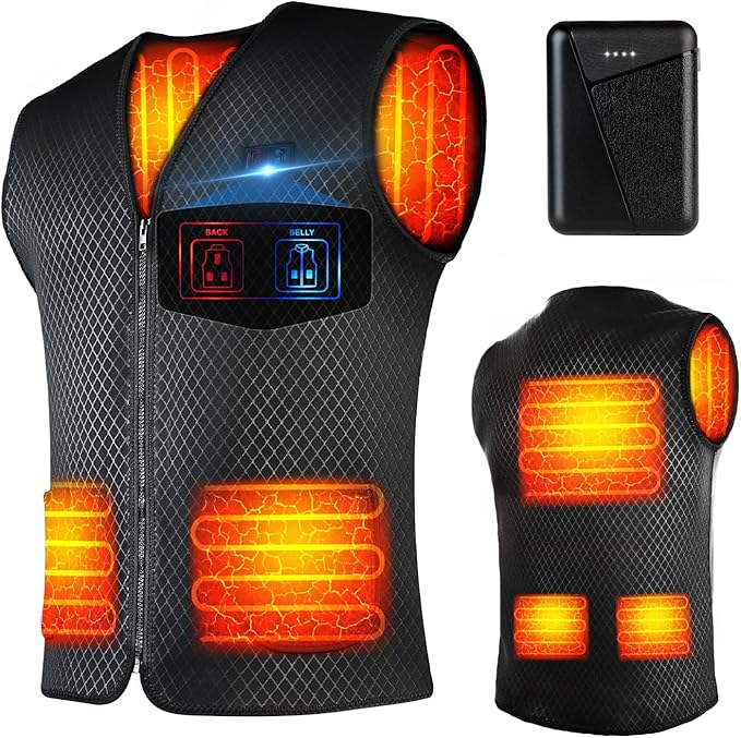 TZLLMFU Heated Vest for Men Women - Heating Vest with Battery, Dual-Control Heated Clothing for Cycling Hunting Hiking