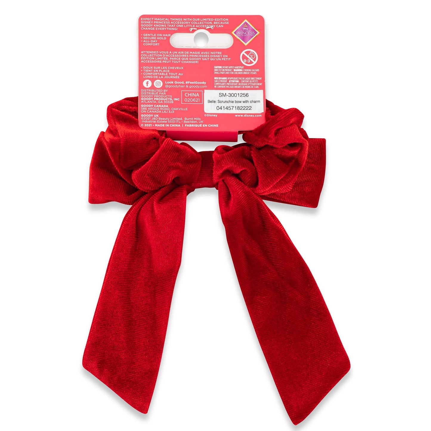 GOODY Ouchless XL Scrunchie Bow - Disney Princess, Belle - Hair Accessories for Men, Women, Boys & Girls - Style With Ease & Kee