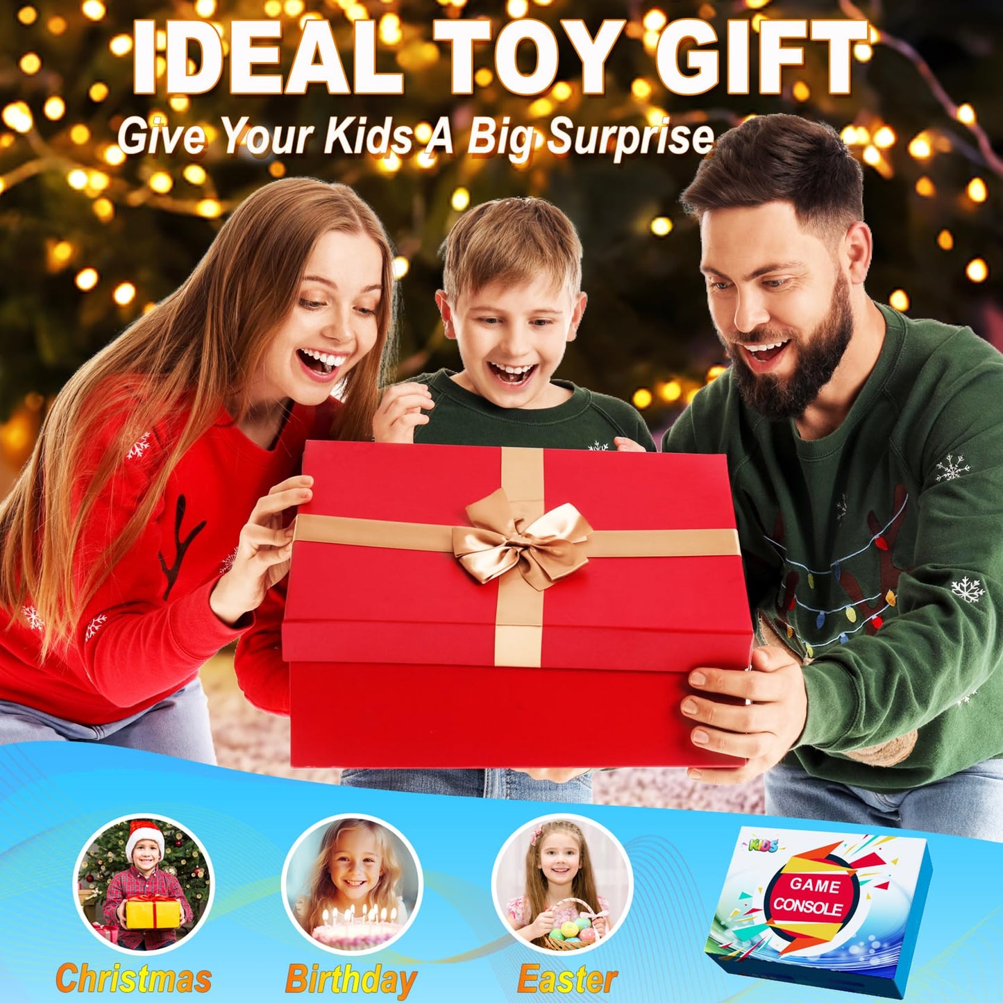 32 Bit Handheld Games for Kids Preloaded 139 Video Games, Portable Video Gaming Player with 3.0" IPS Screen and Rechargeable Battery, Mini Travel Games Electronic Gifts Toys for Boys Girls, Purple