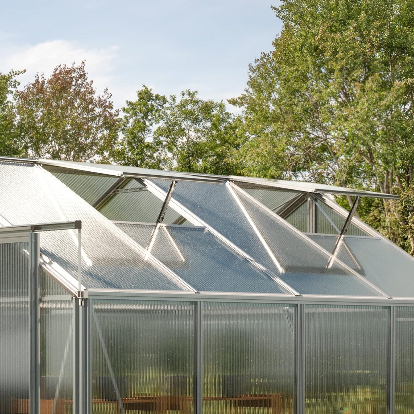 Greenhouse Saphir 6 Aluminum Frame 8.5 x 12.6 ft with Approx. 6 mm Polycarbonate Panels