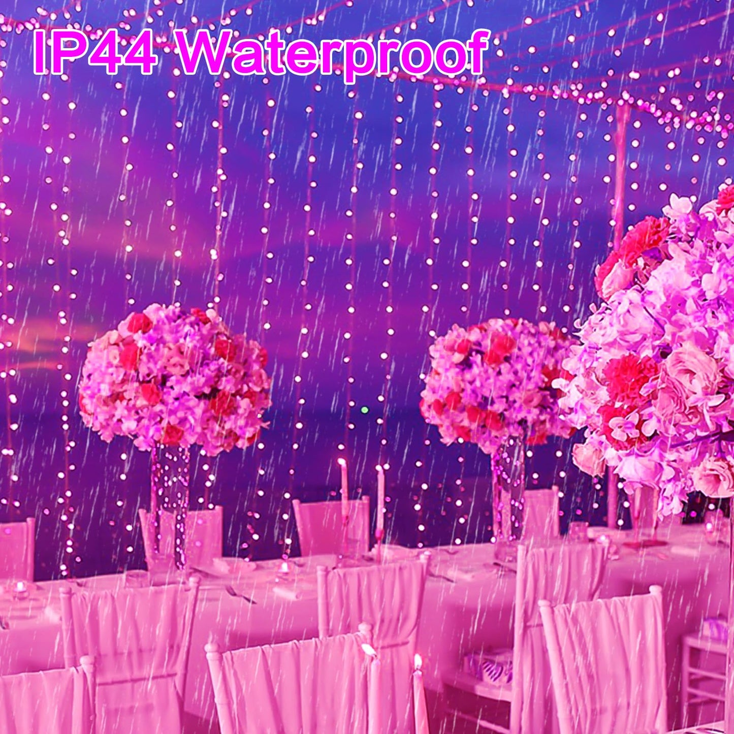 KAQ 240LED Pink String Lights, Waterproof Twinkle Fairy Lights with 8 Modes & Timer for Indoor/Outdoor Use, Model GP-SW290DC0209-IP44