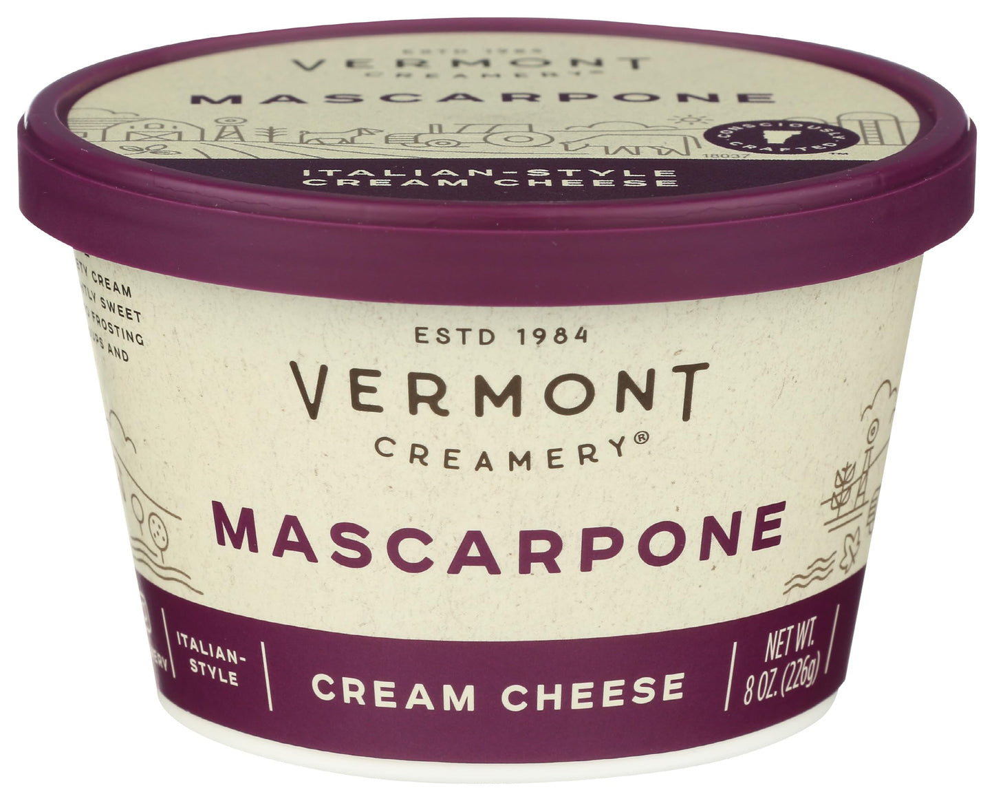 Vermont Creamery, Mascarpone Italian Style Cream Cheese, 8 oz