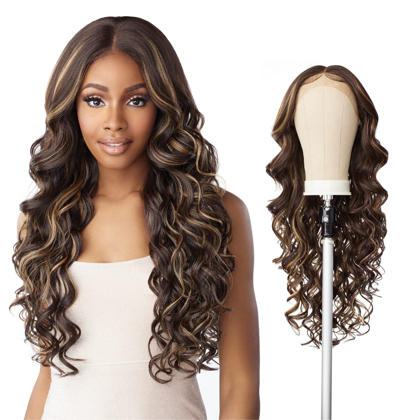 Sensationnel Butta Lace Wigs - Unit 32 Extra Wide 5 Inch Deep Parting Synthetic Preplucked Hairline Glueless Lacefront (FLAMBOYA