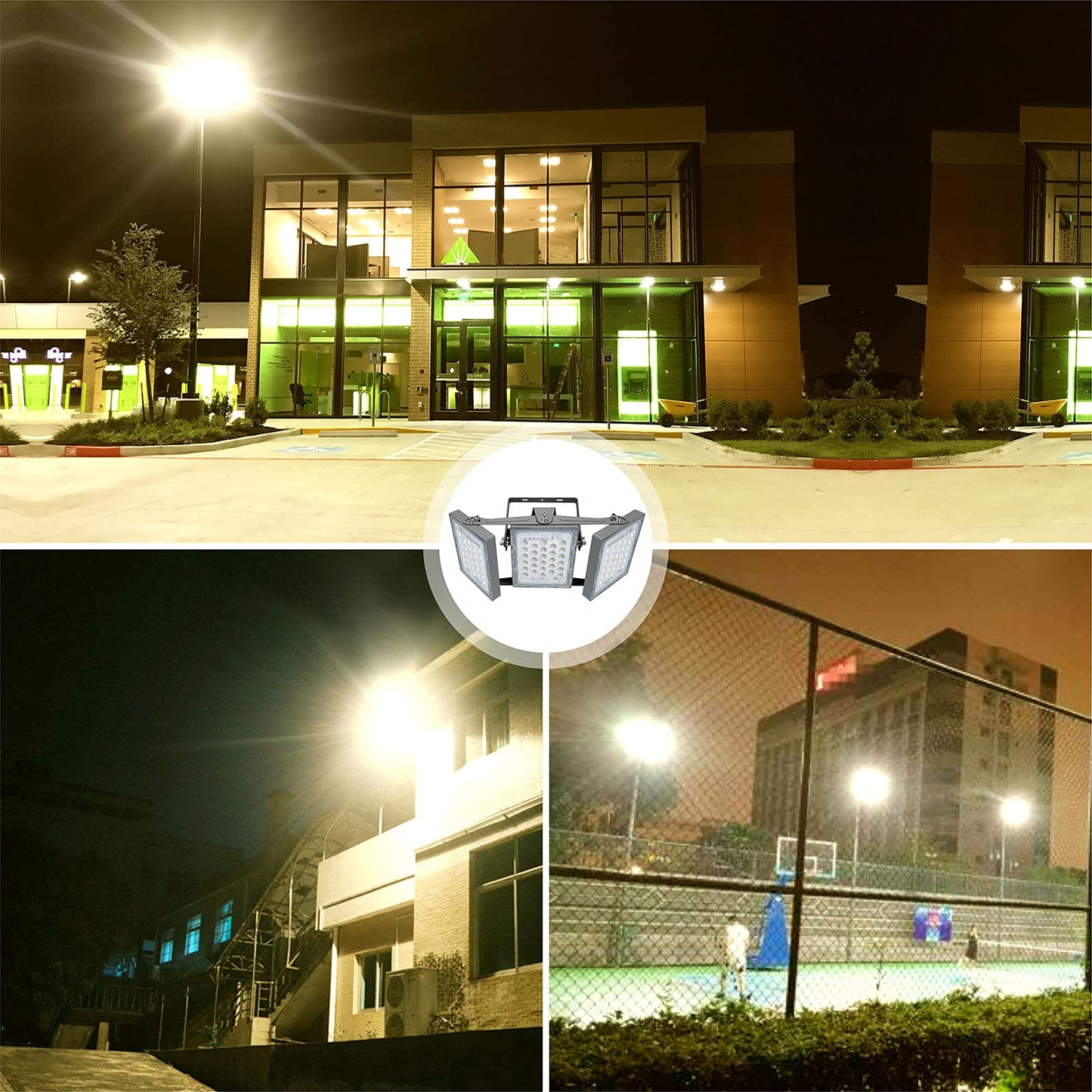 Stasun Led Flood Light Outdoor  150W 13500Lm Outdoor Lighting With 330 Lighting Angle  3000K  3 Adjustable Heads  Ip66 Waterproof Led Exterior Security Area Lights For Yard  Parking Lot