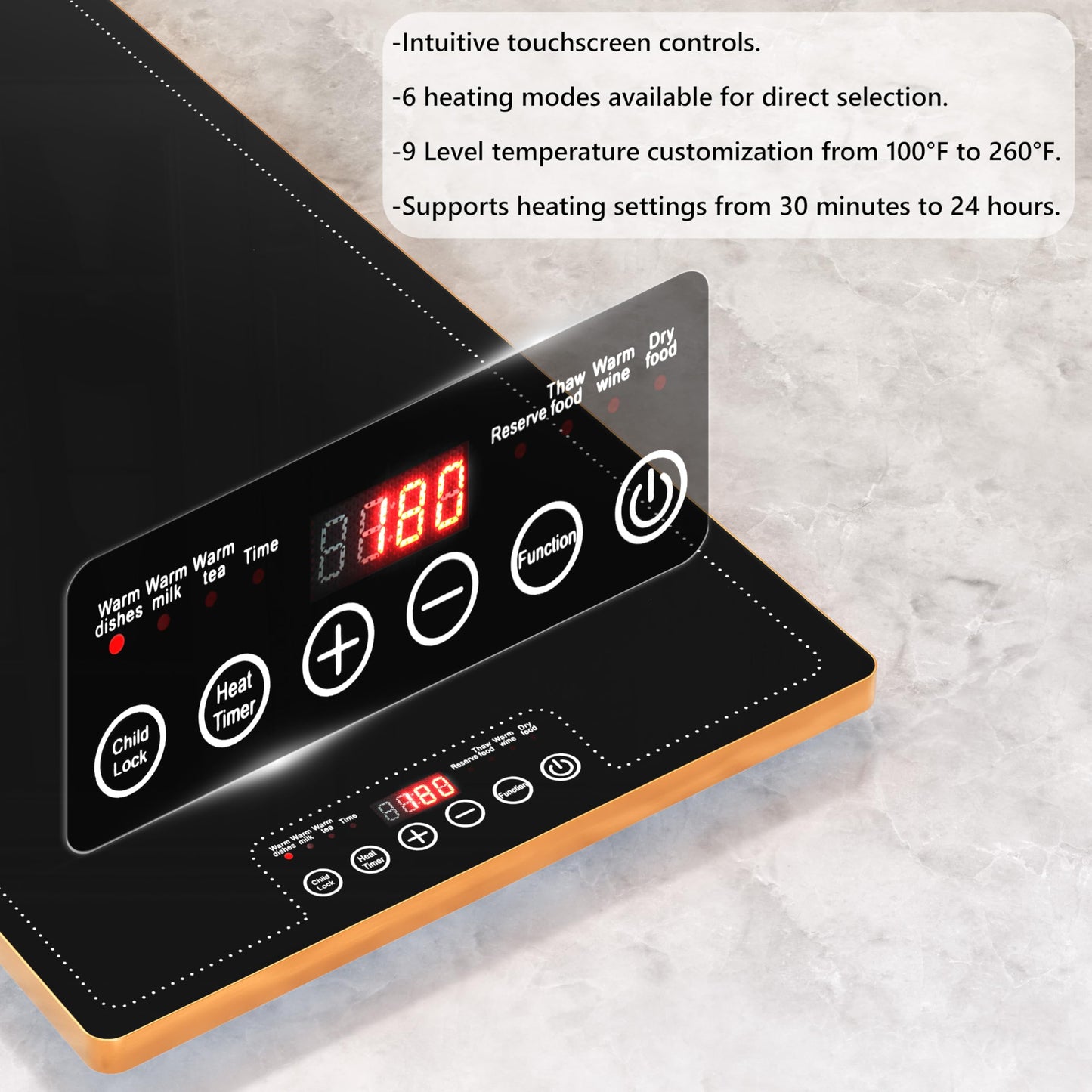 Neatsure Food Warming Tray for Parties Buffet, 55"x14" Extra Large Warmer Mat with 9 Level Temperature, Thermostat and Full Surface Heating, Food Heater for Catering Gathering
