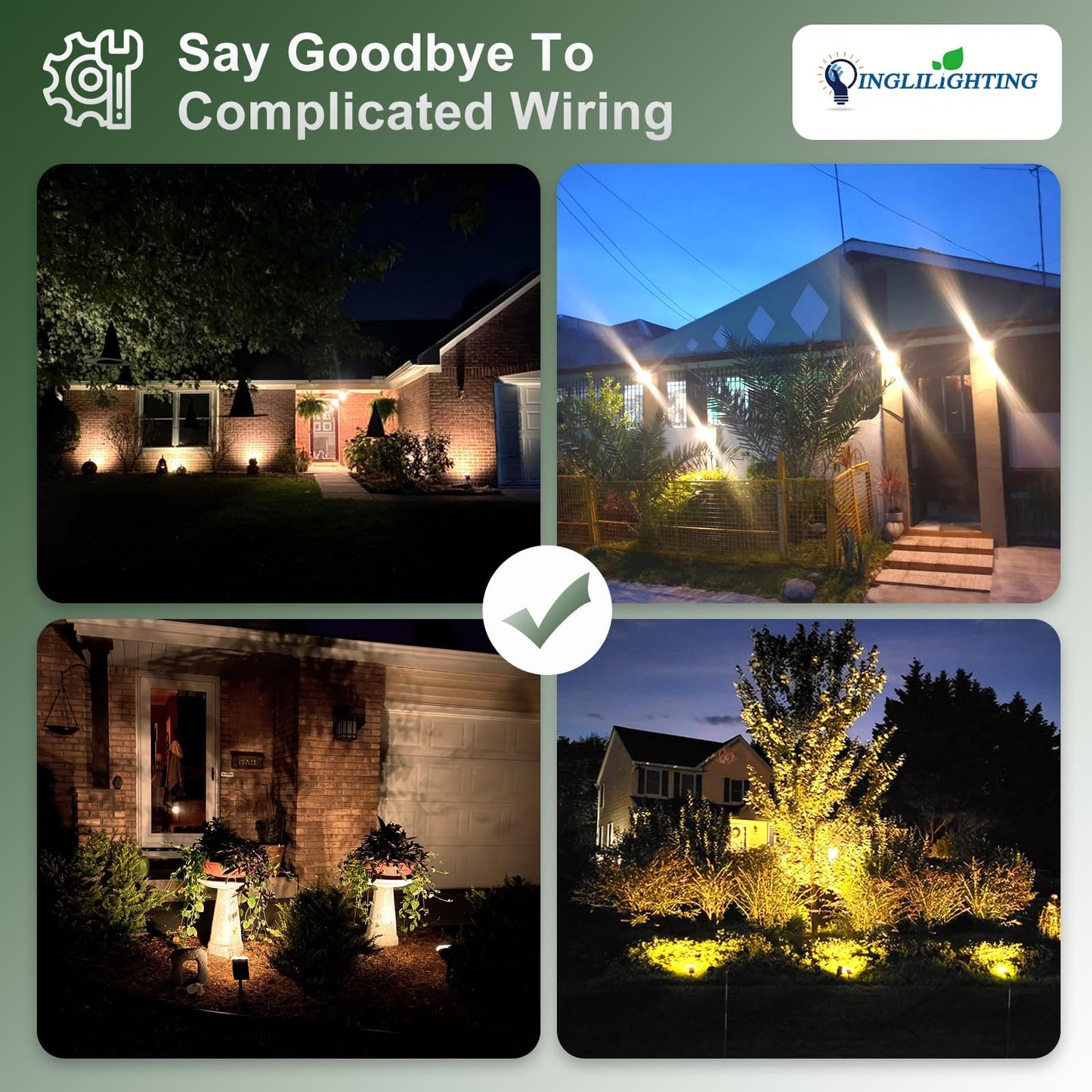 Dinglilighting Waterproof Solar Lights Outdoor: Ip65 Led Spot Light Decorations For Garden - 3 Lighting Modes Solar Powered For Yard - Halloween Christmas Lights Landscape Pathway Patios 4Pc Warm