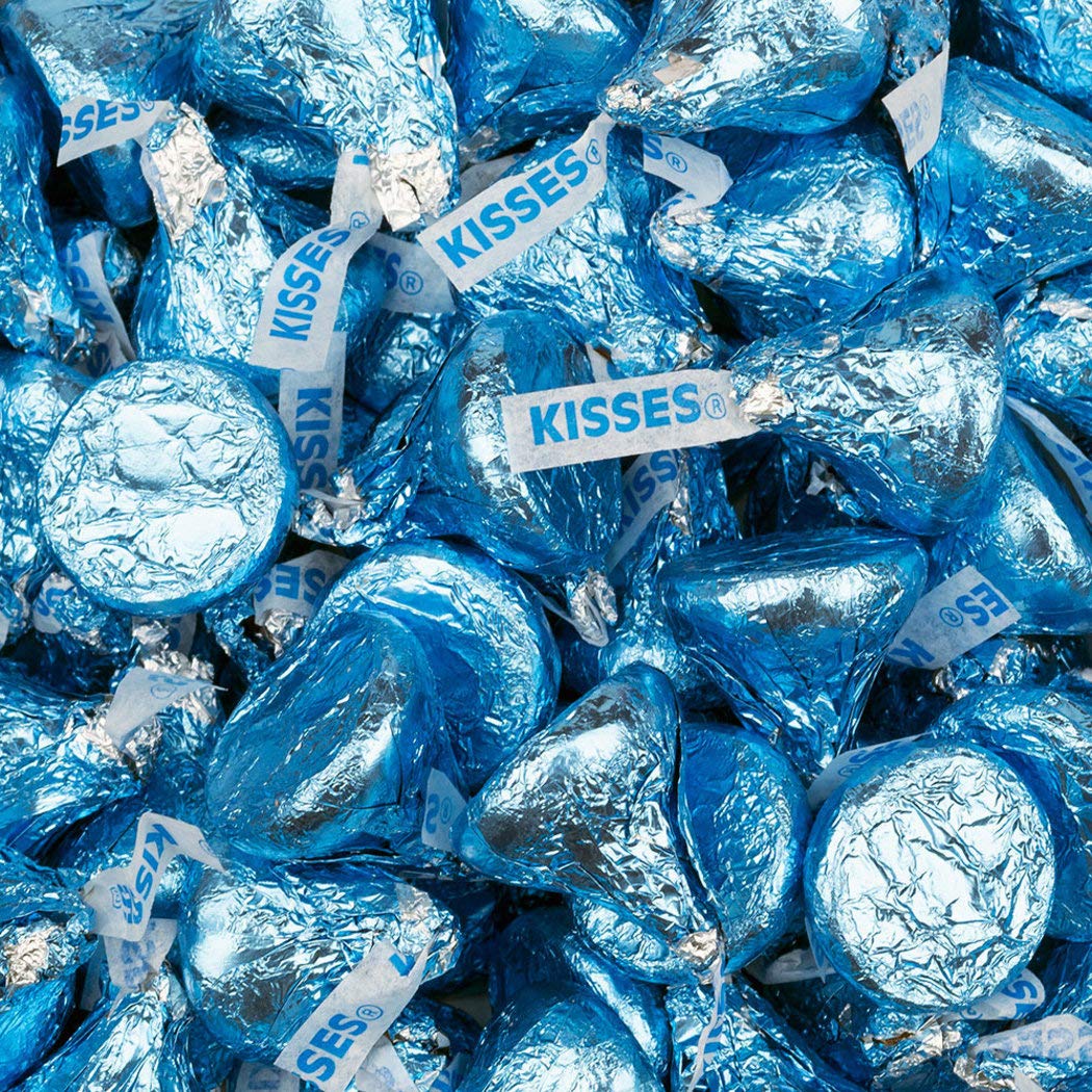 Light Blue Candy 1lb Kisses Chocolate Blue Candy for Candy Buffet