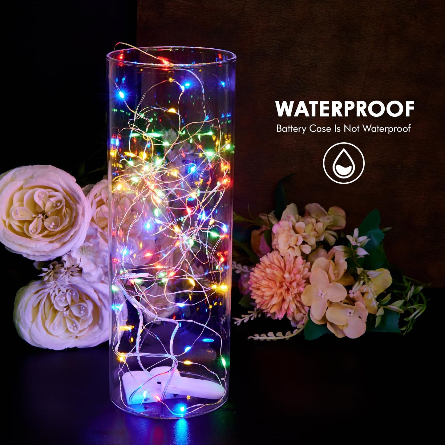 Bexdir 12 Pack Fairy Lights, 7FT 20LED Waterproof Silver Wire, Battery Operated, Coloured, Outdoor/Indoor Home Decor