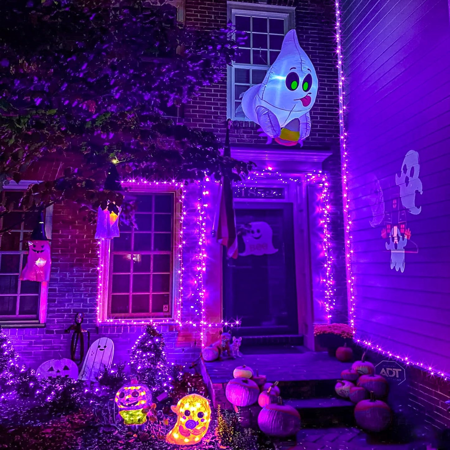 Einiiya 120 Led Purple Halloween Lights  40 Ft Christmas Lights Indoor Outdoor 8 Modes Plug In Waterproof Fairy String Lights For Tree Christmas Halloween Thanksgiving Decorations