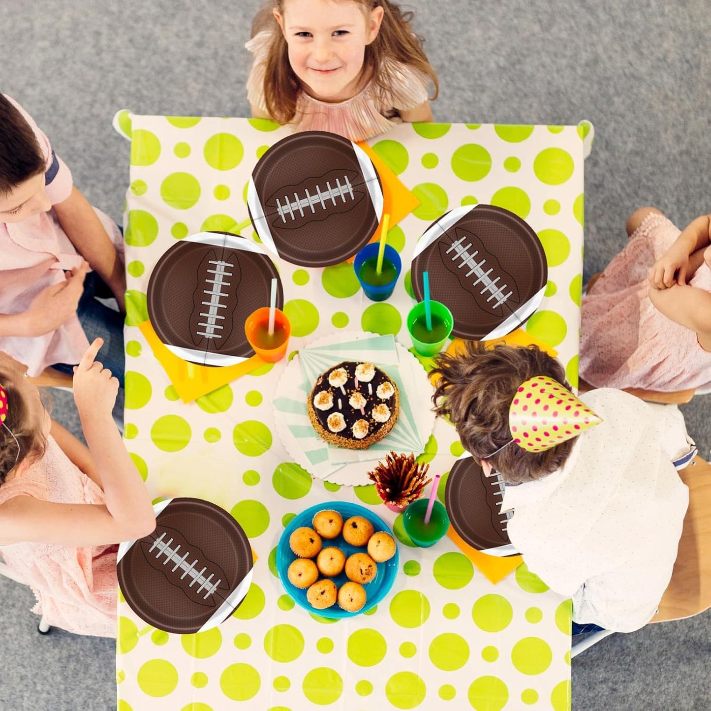 Football Party Supplies Kit,60Pcs 7Inch Football Paper Plates,Sport Themed Tableware Set Party Dessert Plates,for Football Gameday,Kids Birthday,Sports Events,Tailgate Party Decorations Supplies