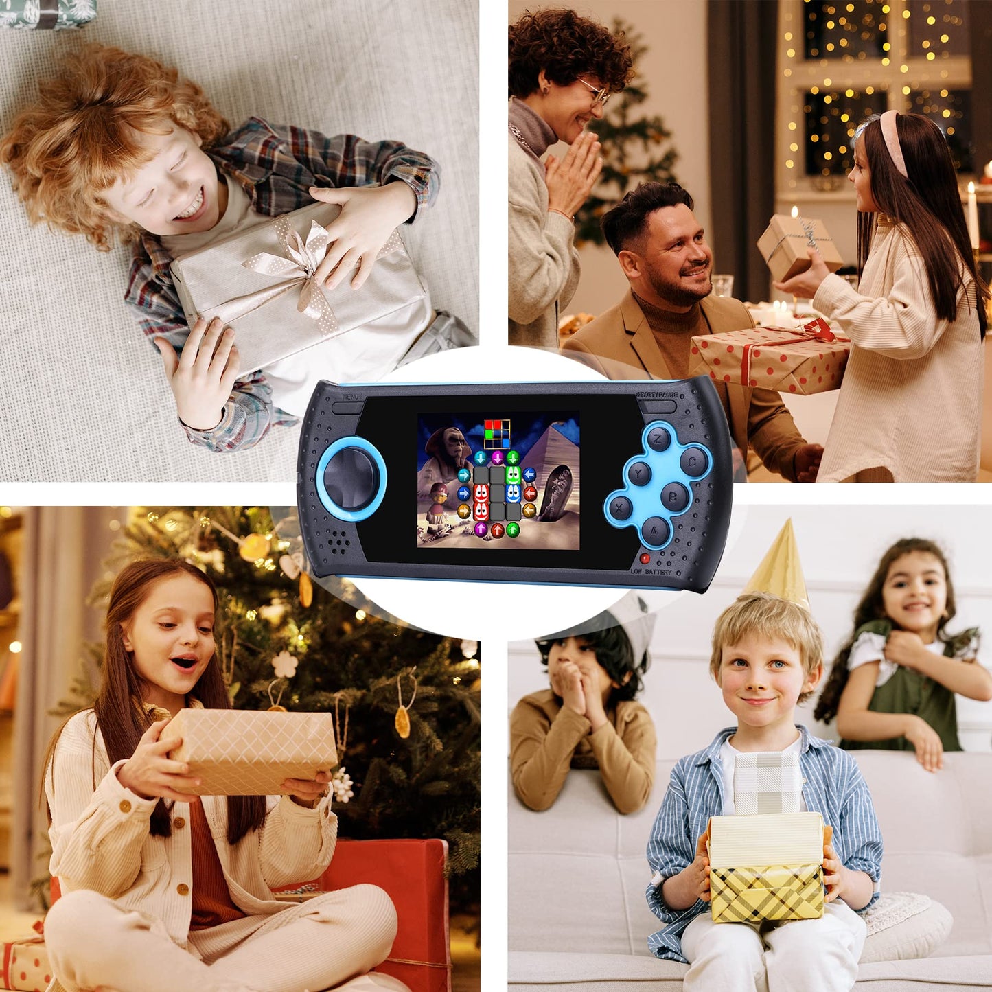 16 Bit Handheld Game for Kids Built-in 230 HD Classic Retro Video Games USB Rechargeable 3.0 Inch Childrens Travel Electronics Toys Portable Gaming Player System Gift for Boys Girls Ages 4-8-12
