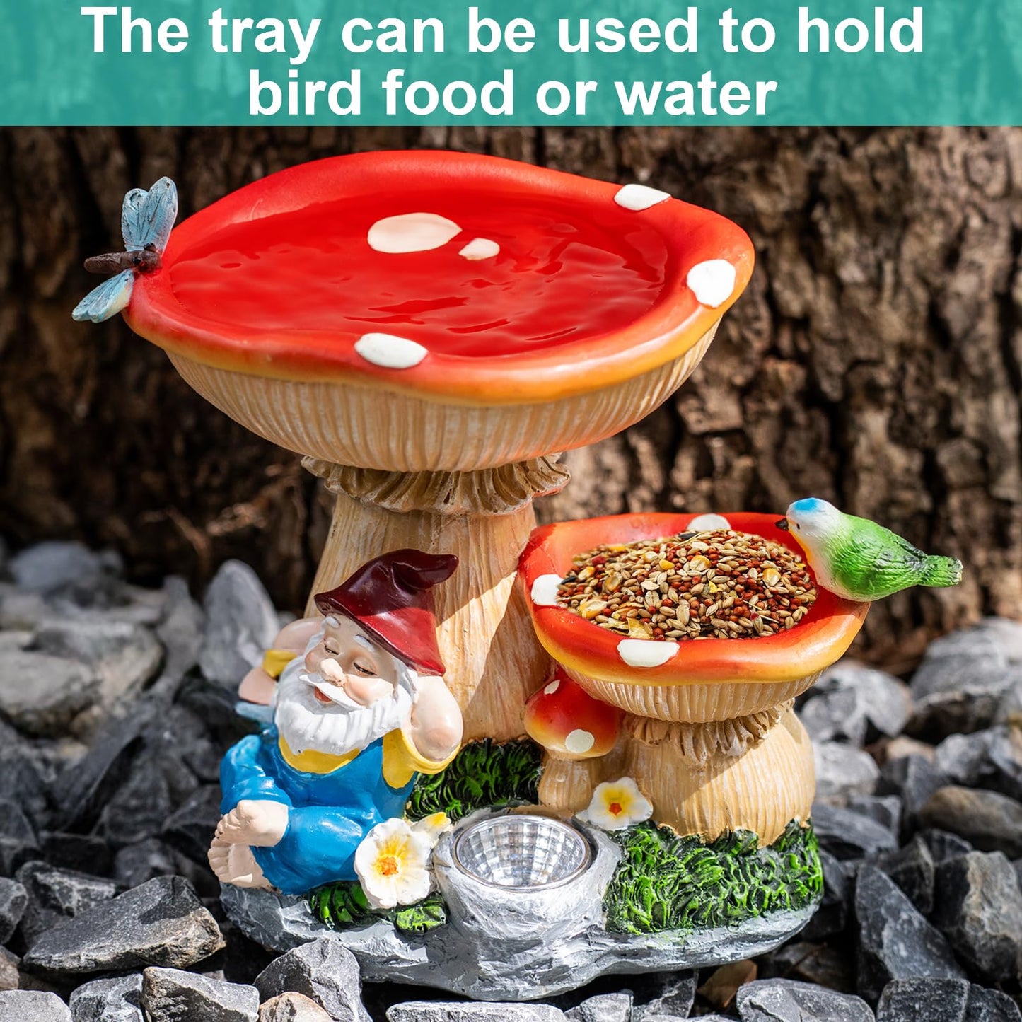 Zqqlite Solar Gnome Statues Figurine Lights - Garden Lighting Outdoor Decorations  Gnome Sleeping Under Mushroom  Yard Art Lawn Ornaments For Porch Patio Balcony - Gnome Gifts For Women Mom