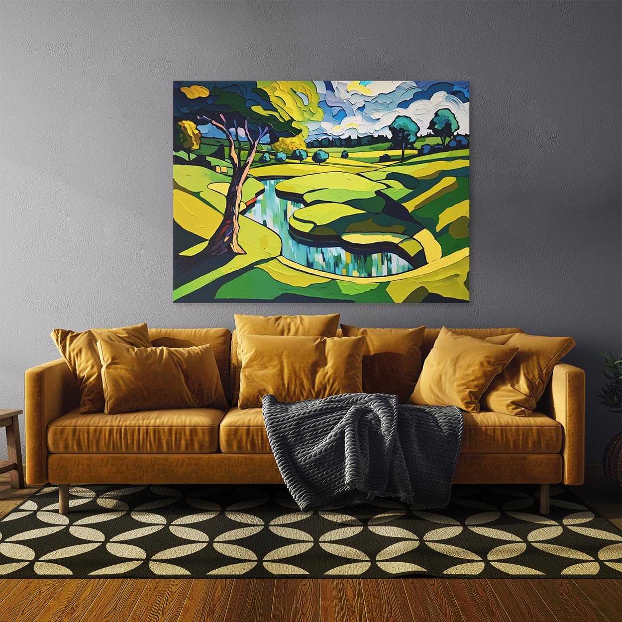 Sense Canvas Golf Course 20 Canvas Art - Home Decor Wall Art Print Poster Painting Medium 24x18 / 0.75"