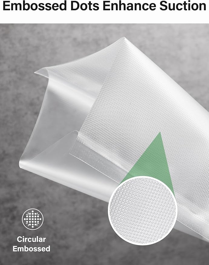 Kootek 8" x 150' Vacuum Sealer Bags Roll for Food with Cutter Dispenser, Commercial Grade Vacuum Seal Bags, BPA Free, Customized Size Food Bags for Storage, Meal Prep and Sous Vide