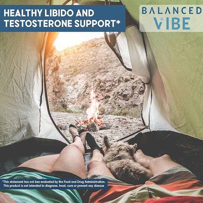 Balanced Vibe Virility | 8-in-1 Premium Libido Booster for Men | Male Performance Enhancement Supplement with Tongkat Ali, Horny Goat Weed, Tribulus | Enhances Stamina, Vitality, Men's Health (90ct)