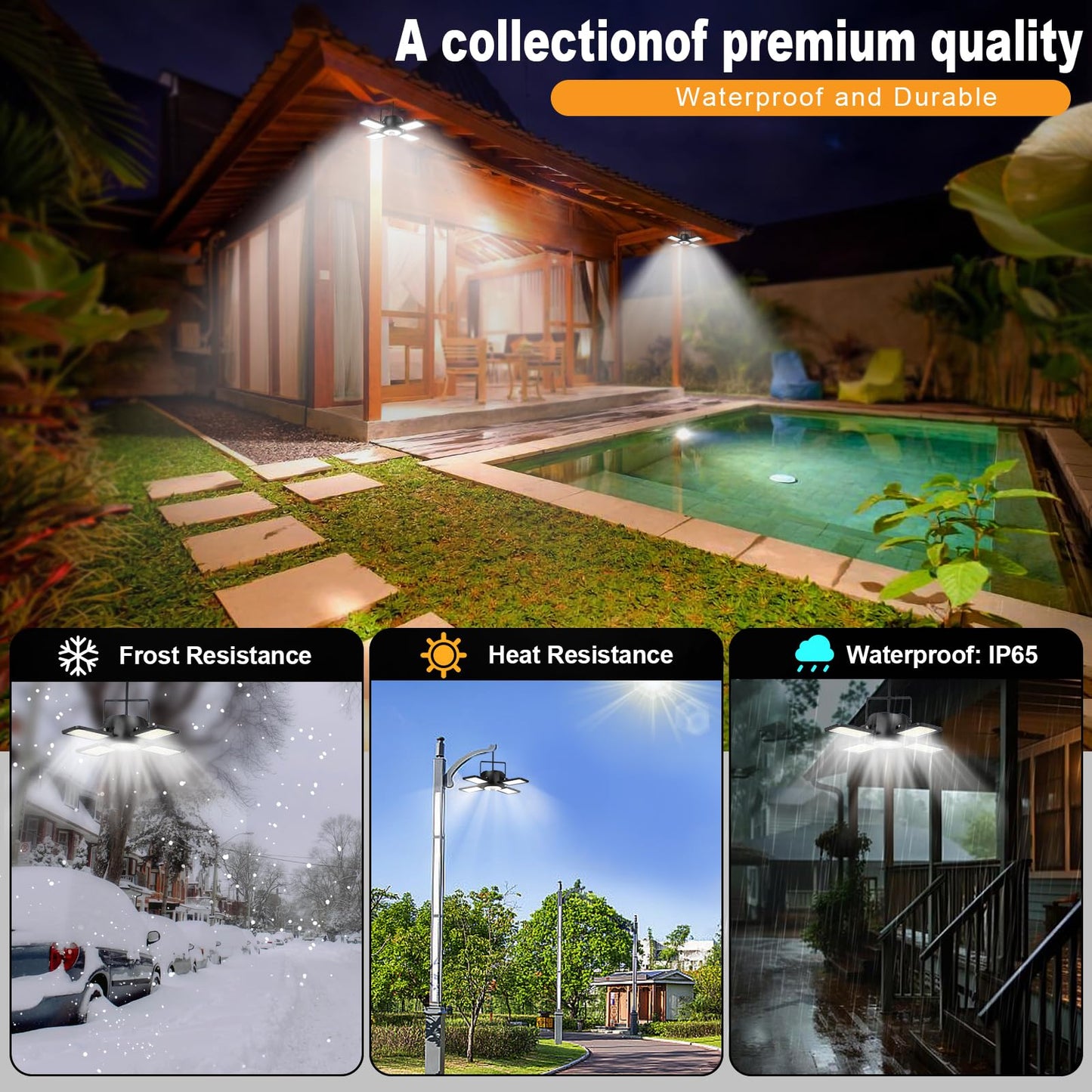 Latband Solar Shed Light 1200LM Motion Sensor 4-in-1 Pendant Light 2 Pack Black - Model A04, IP65 Waterproof, Remote Control, 5 Modes