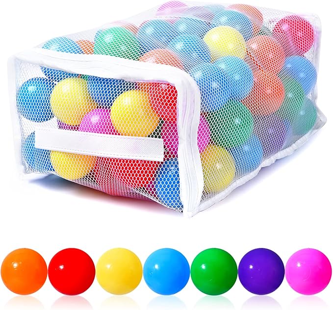 PlayMaty Ball Pit Balls - Colorful Ocean Pool Toys for Kids, Phthalate & BPA Free, 100pcs for Toddler Playhouse, Tent, or ...