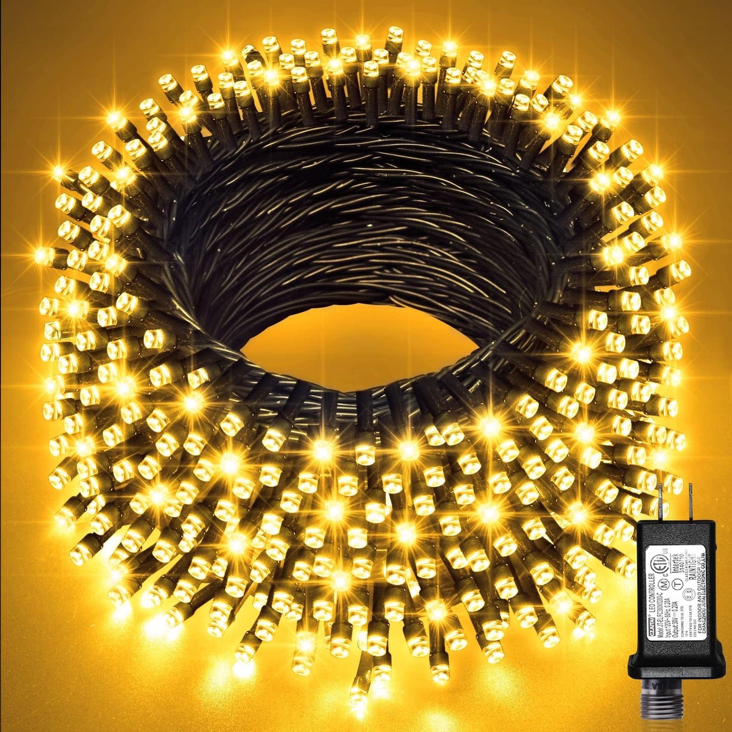 Jmexsuss 66Ft 200 Led Warm White Christmas Lights, Indoor/Outdoor Twinkle String Lights, Model Exs-S-0200
