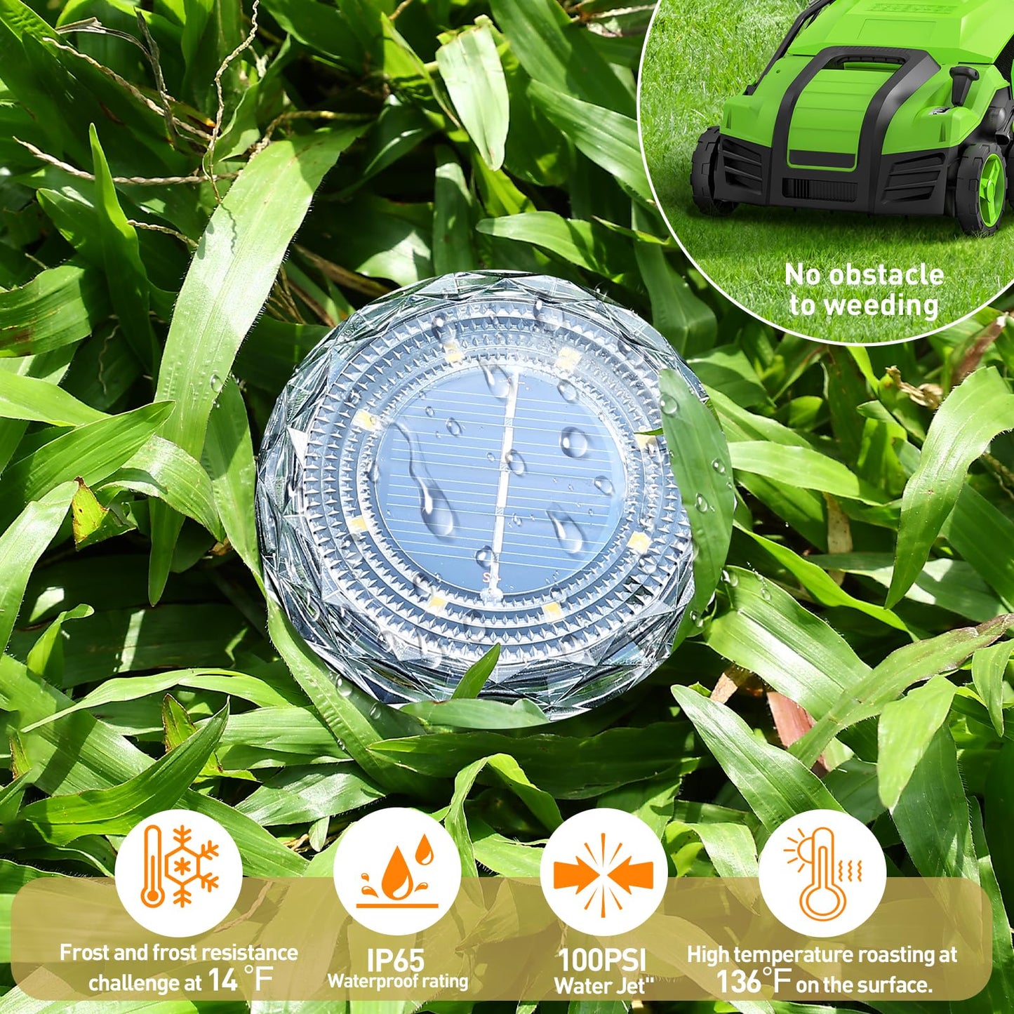 Fortulux Solar Ground Lights Solar Disc Light Outdoor Waterproof Landscape Lighting Garden Lights For Pathway  Yard  Deck  Lawn  Patio  Swimming Pool  Walkway(Warm  8Pack)