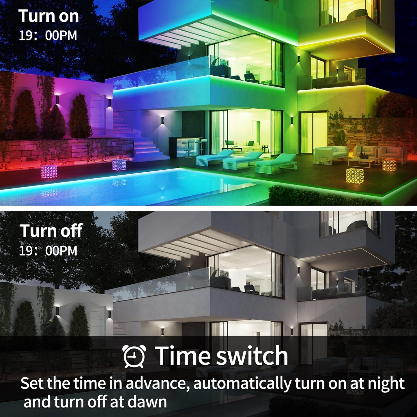 vimeepro 300Ft LED Strip Light, Waterproof RGB, Music Sync, IP68, Remote/App Control, 2 Rolls of 150ft, Plastic