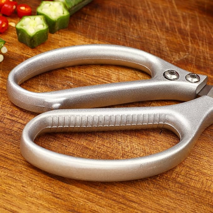 8.5" Kitchen Scissors for Food Chef Scissors Heavy Duty Culinary Scissor Full Metal Professional Sharp Kitchen Shears for Cooking Chicken Meat Pizza, Sliver