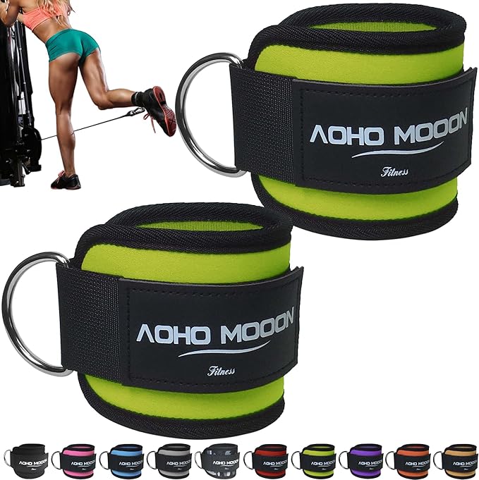 AOHO MOOON Comfortable Adjustable Ankle Straps for Cable Machines Women, Gym Workout Leg Strap, Glute Cuff, Ankle Cuffs fo...
