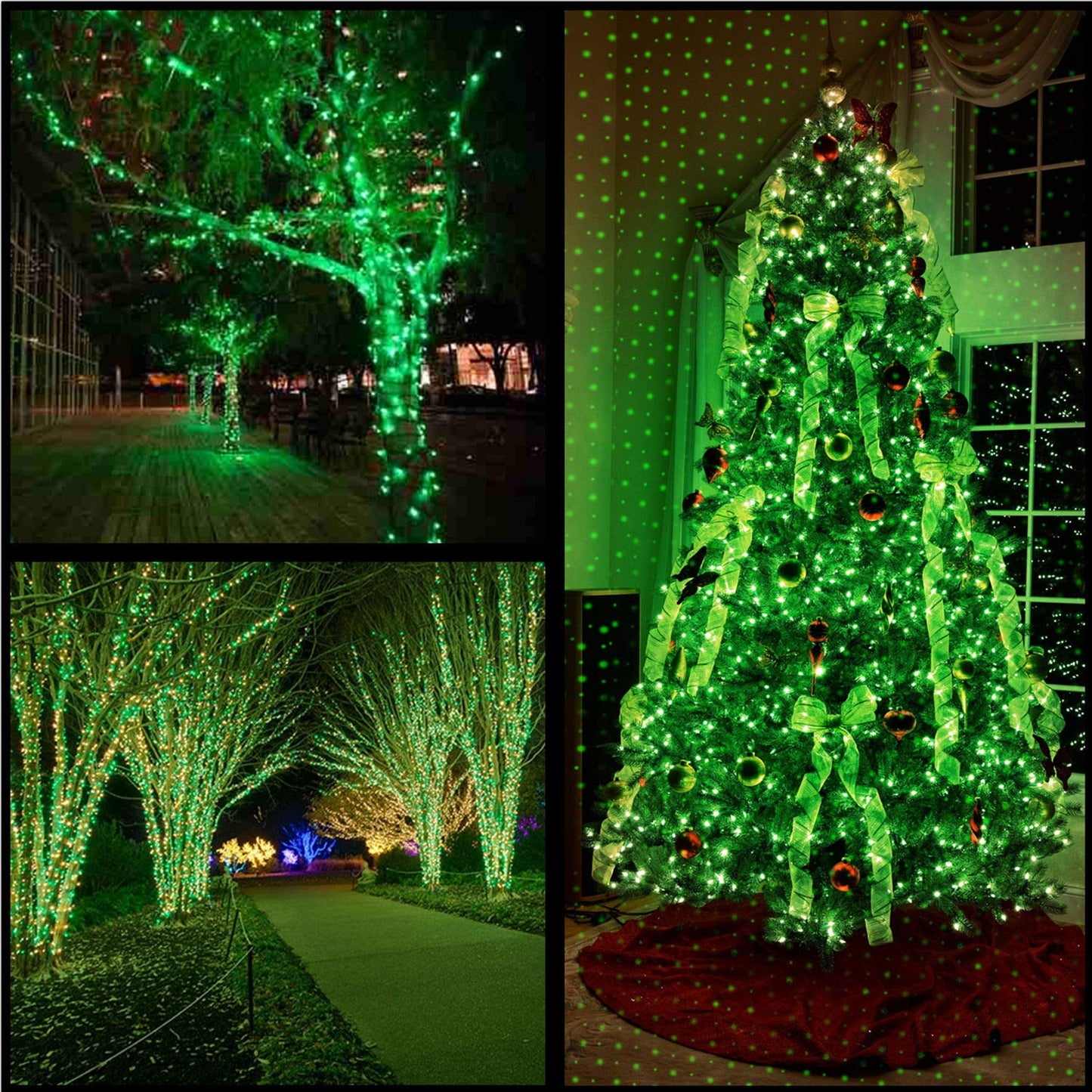 Yuletime Green Christmas Lights, 66Ft 200 Count, Ul Certified, Incandescent Mini Light Set, Model Dds-L-100E/2F, Pack Of 2 Sets