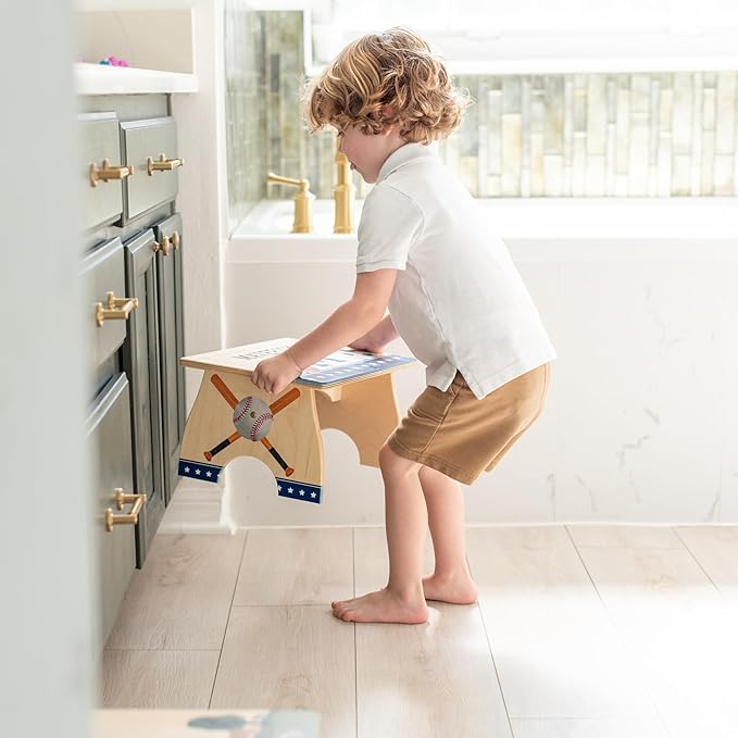 Step Stool for Toddlers- Personalized Wood Kids Step Stool with Name for Kitchen Sink, Bathroom, Potty Training, Toilet, Kitchen Sink- Sturdy and Safe- Made in USA by BloomOwl (Fox)