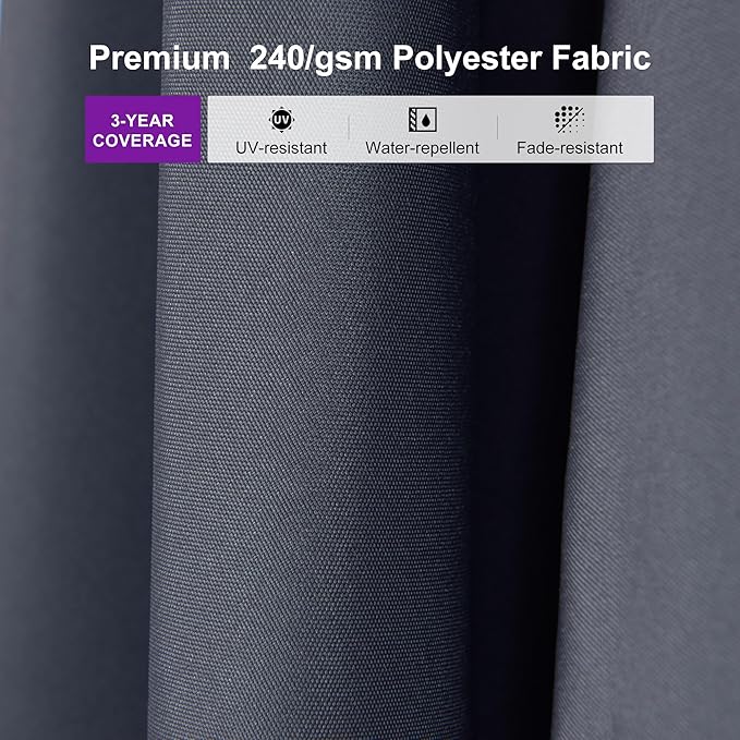 PURPLE LEAF 9' × 11.5' Patio Cantilever Umbrella with Base Outdoor Rectangle Adjustable Offset Umbrellas with 360-degree Rotation and 8 Heavy Duty Metal Ribs for Garden Deck Pool Grey