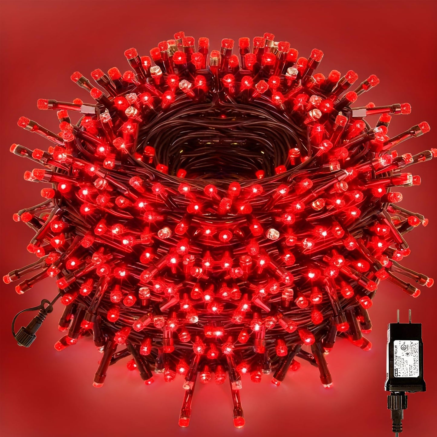 Vtechology 500 Led Red Christmas Tree Light 170Ft Connectable Christmas Lights With 8Modes Ul Certified Lights String Outdoor For Christmas Holiday Party Decor