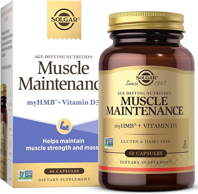 Solgar Muscle Maintenance Age-Defying Nutrition for Men & Women—Support Muscle Mass with HMB (β-Hydroxy βmethylbutyrate) and 125% Daily Value of Vitamin D, Soy and Gluten Free, 20 Servings
