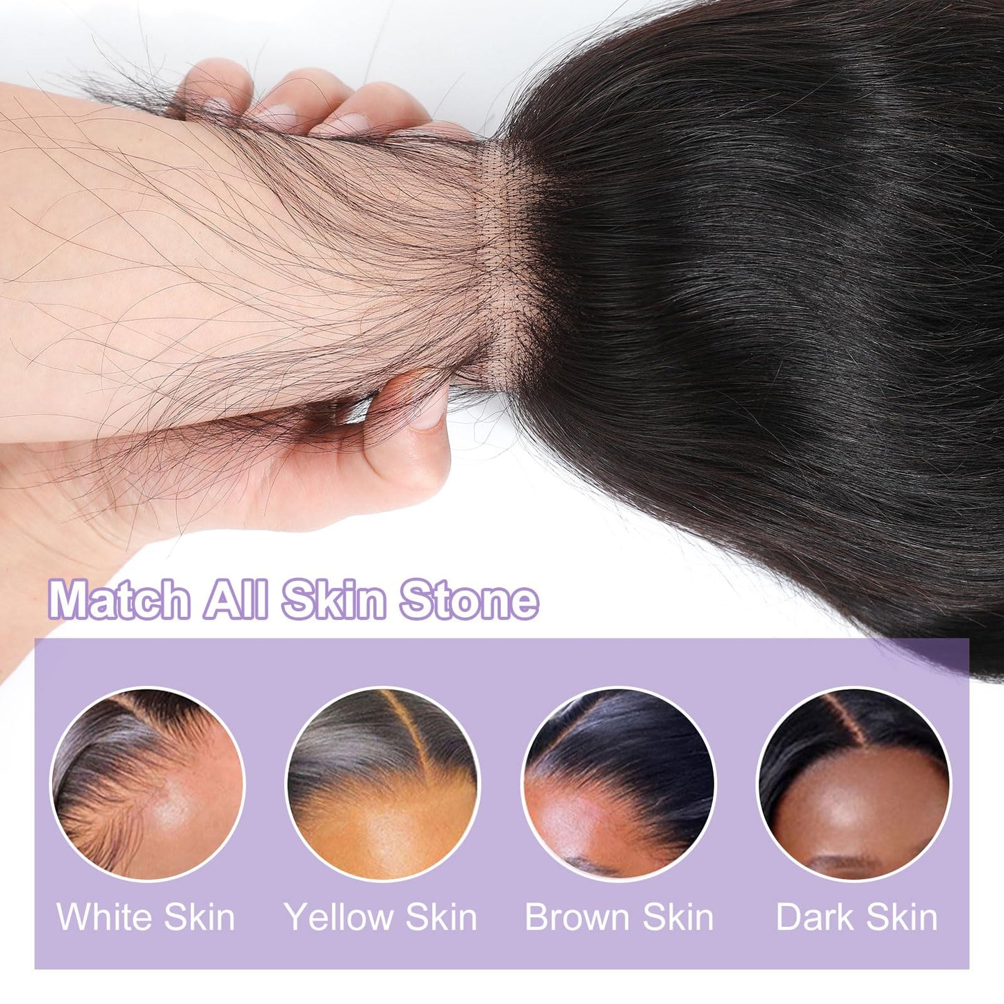 DSEKCAIN Body Wave Closure Human Hair 5x5 HD Lace Closure Human Hair Body Wave Transparent HD 5x5 Lace Closure Raw Virgin Human