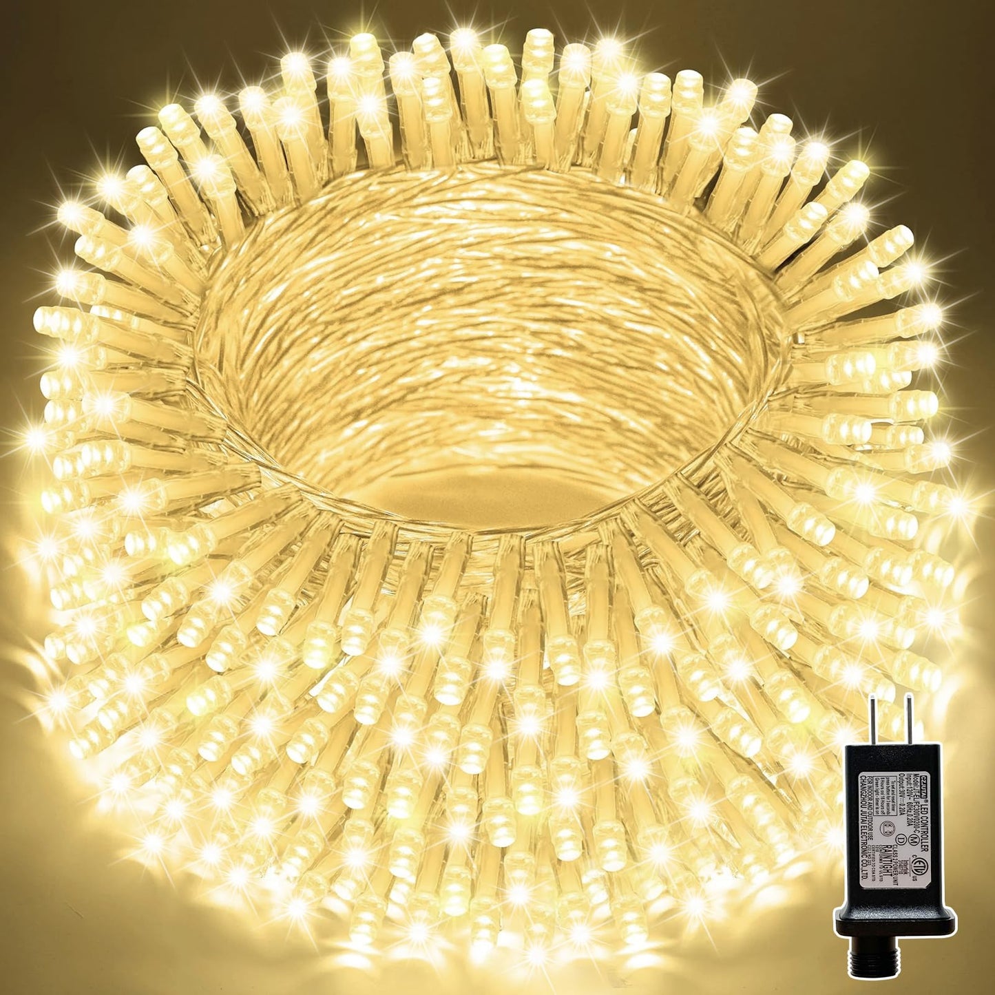 Lamphome 66Ft Christmas Decorative Mini Lights 200 Led Transparent Wire Fairy Starry String Lights Plug In  11 Lighting Modes  For Indoor Outdoor Xmas Tree Wedding Party Decoration (Warm White)