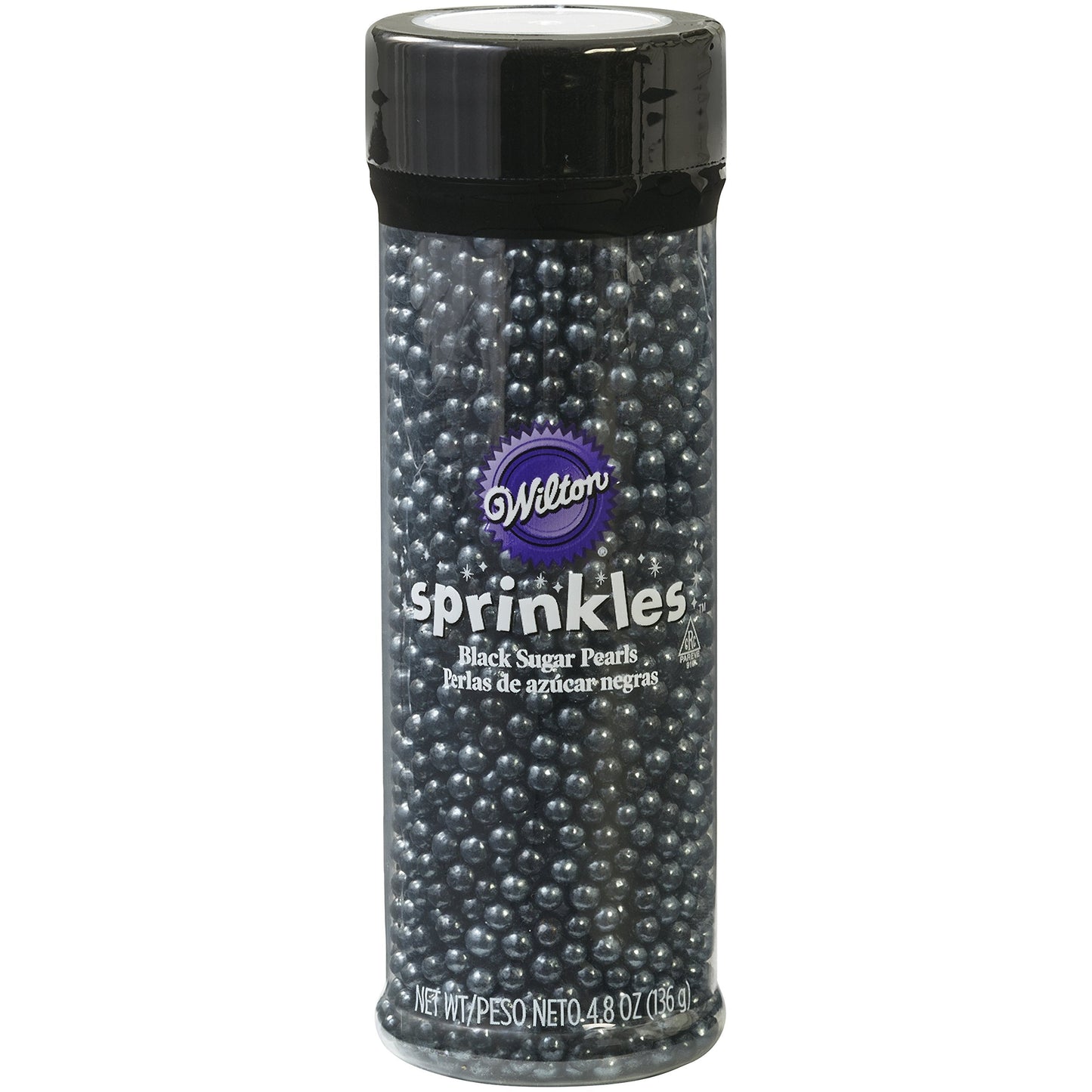 Wilton Bright 4-Color Sugar Sprinkles & Black Sugar Pearls Decorating Bundle, 4.4 oz & 4.8 oz