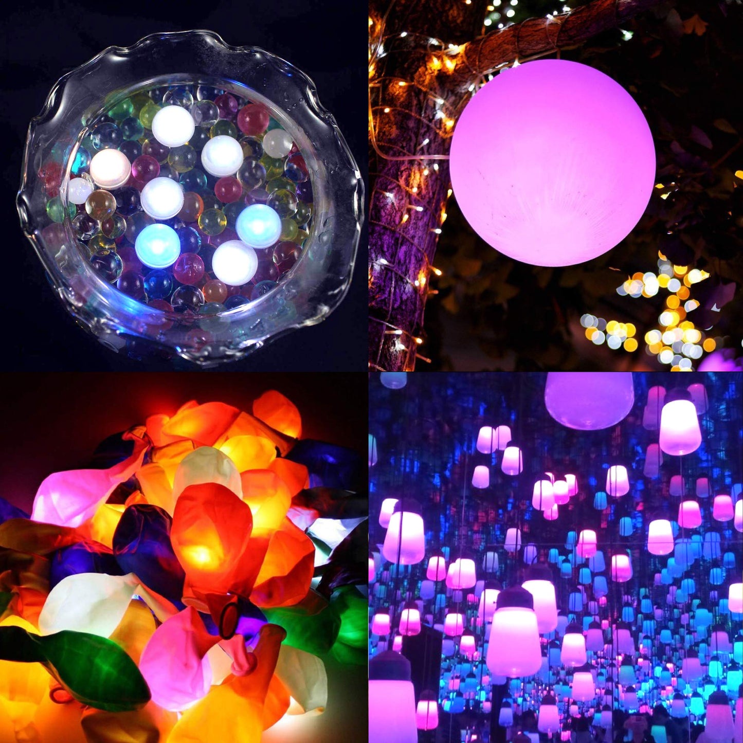 Neo LOONS White Round LED Ball Lamp - 100 Pcs, 0.67 inches, Long Standby Time, Perfect for Party & Wedding Decoration