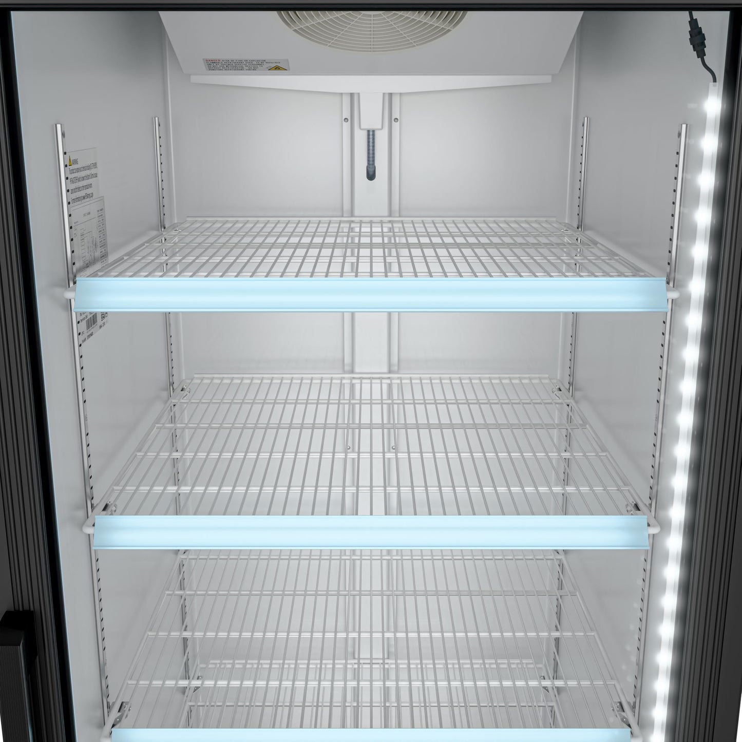 KoolMore MDR-1GD-23C Commercial Glass 1 Door Display Refrigerator Merchandiser - Upright Beverage Cooler with LED Lighting - 23 Cu. Ft., Black