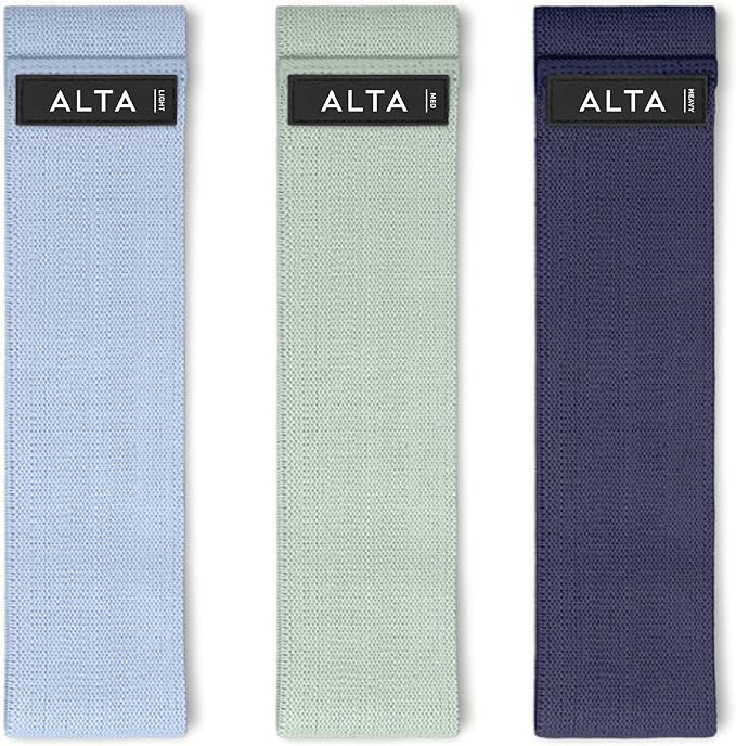 ALTA Booty Bands for Women - Premium Non-Slip Fabric Resistance Bands for Working Out - Cloth Resistance Bands for Legs, F...
