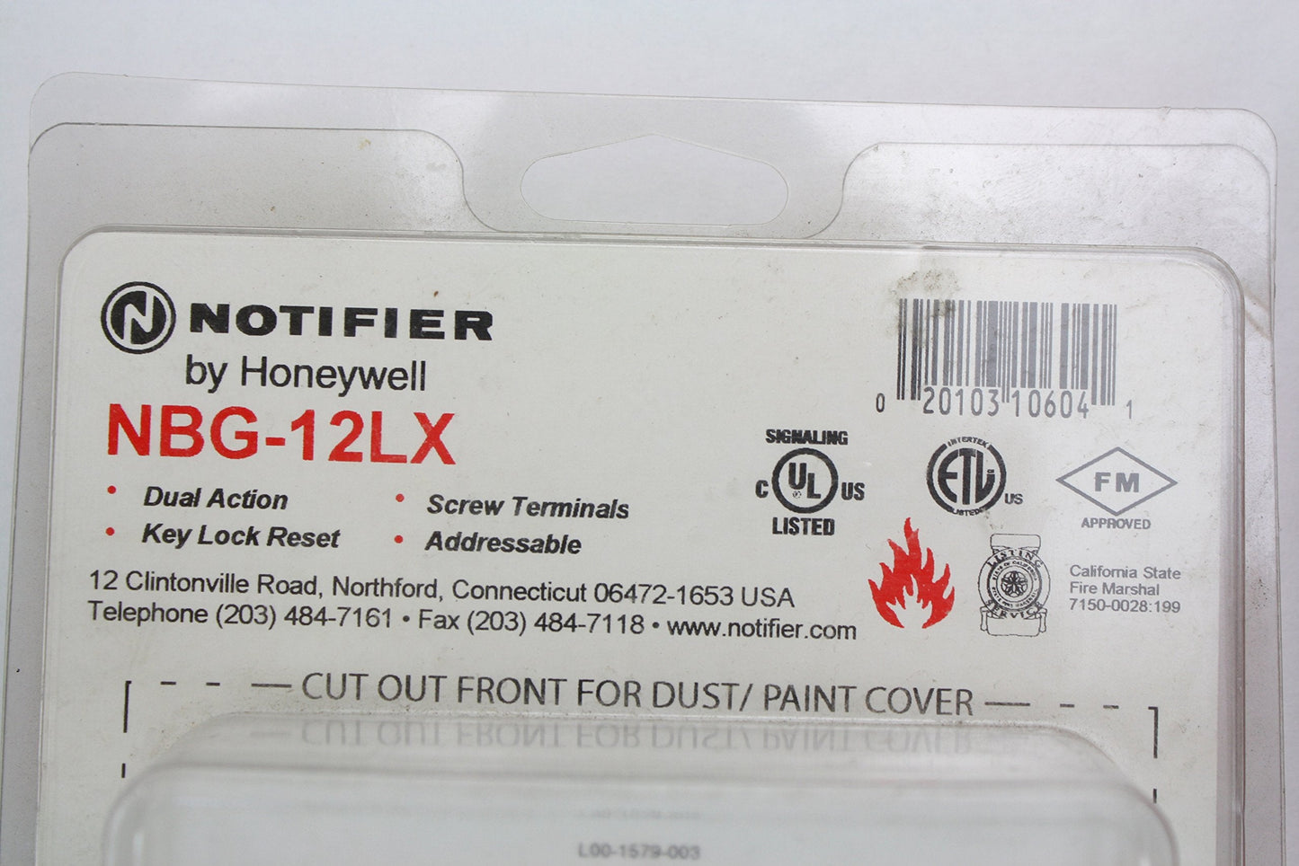 Notifier NBG-12LX Fire Alarm Addressable Pull Station Key Lock