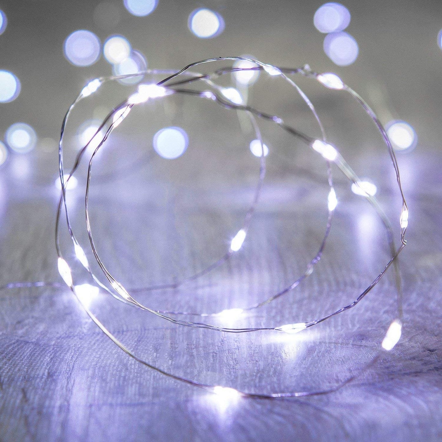 Anjaylia 10Ft Fairy Lights String - 30 Led Battery Operated, Copper, White, Ideal For Party, Home, Wedding & Festival Decoration