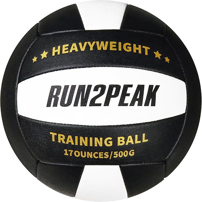 RUN2PEAK Setter Training Volleyball Official Size 5 Volleyballs Heavy Weight Ball PU Practice Volley Balls for Indoor Rebo...
