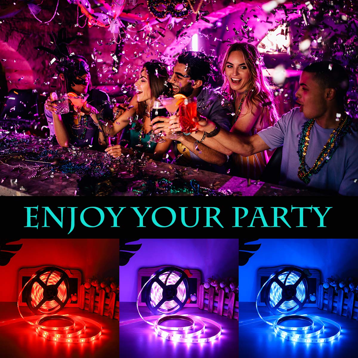 Supernight Rgb Led Strip Light Remote Controller - 24 Keys Ir Dimmer For 12V 5050/3528 Lights, Plastic, Rgb