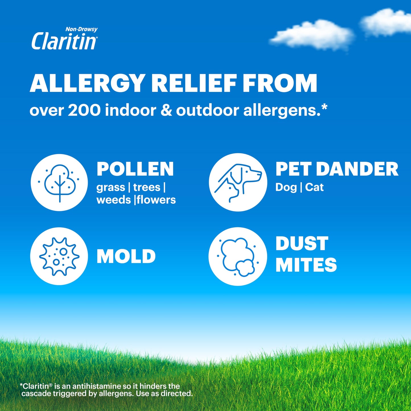 Claritin Allergy Medicine for Adults, 24-Hour Non-Drowsy Loratadine 10mg Pills, Antihistamine, 30 Tablets + 1ct On-The-Go Relief