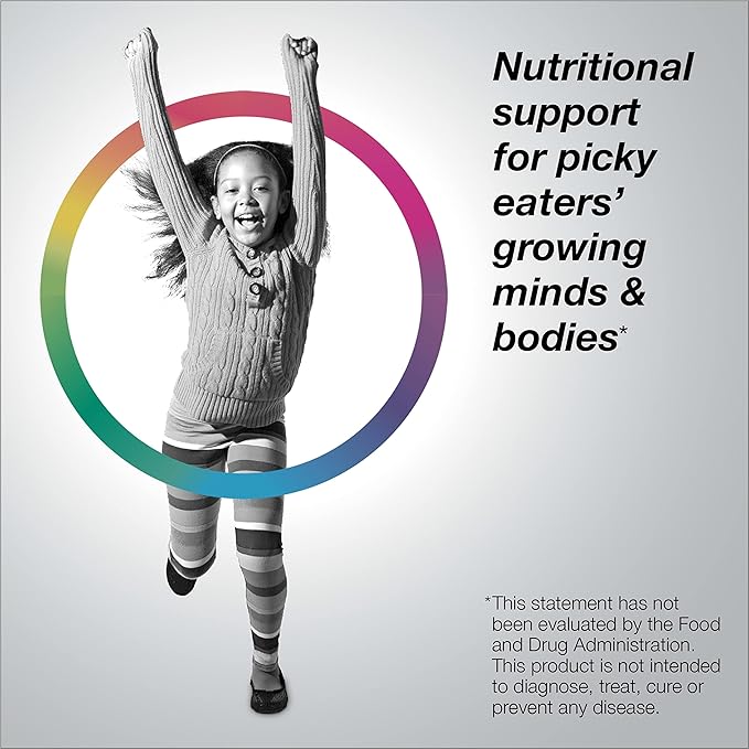 Rainbow Light Multivitamins for Kids, Vitamin B, Zinc & Iron, Prebiotics, Nutri Stars Provides Brain & Nervous System Support, Pineapple Orange, 120 Chewable Tablets